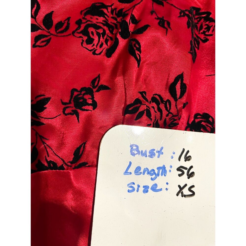 Be Smart VTG maxi dress USA classic red satin fairy whimsygoth romantic women XS - Picture 6 of 6